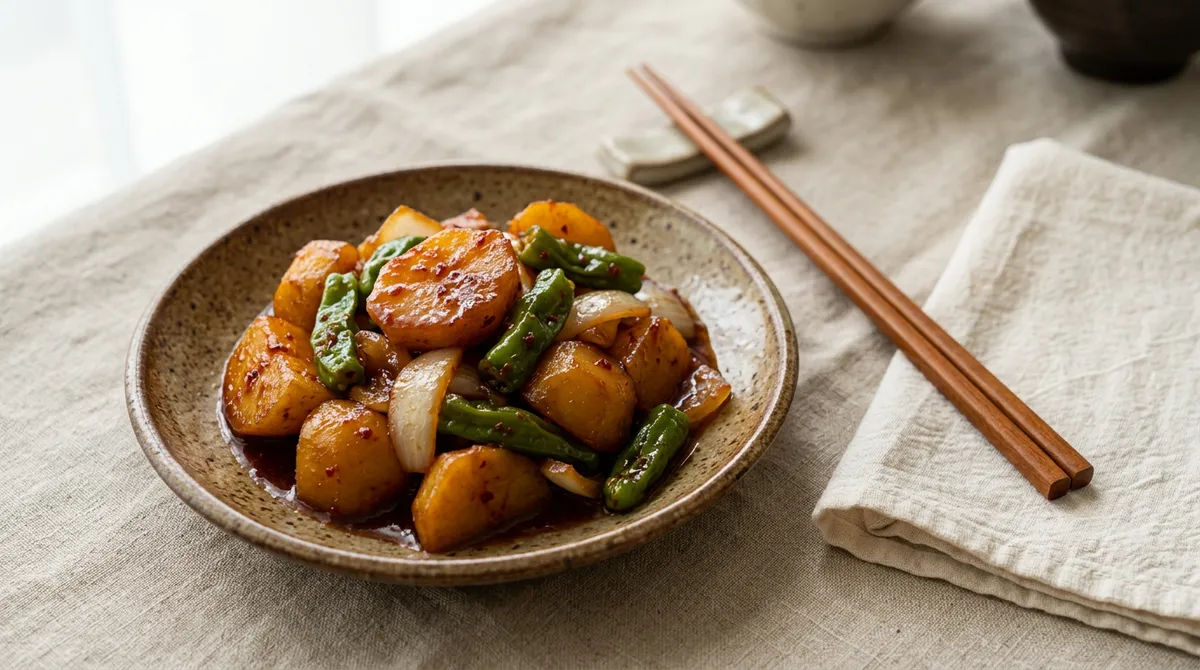 Braised Potatoes, Tossing in Corn Syrup First Prevents Sticking and Breaking