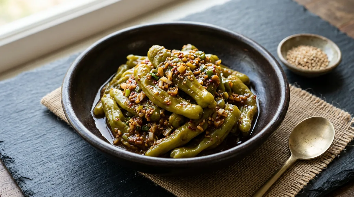 Wrinkled Pepper Jjim, I Had No Idea Doenjang Seasoning Paired So Well with Wrinkled Peppers