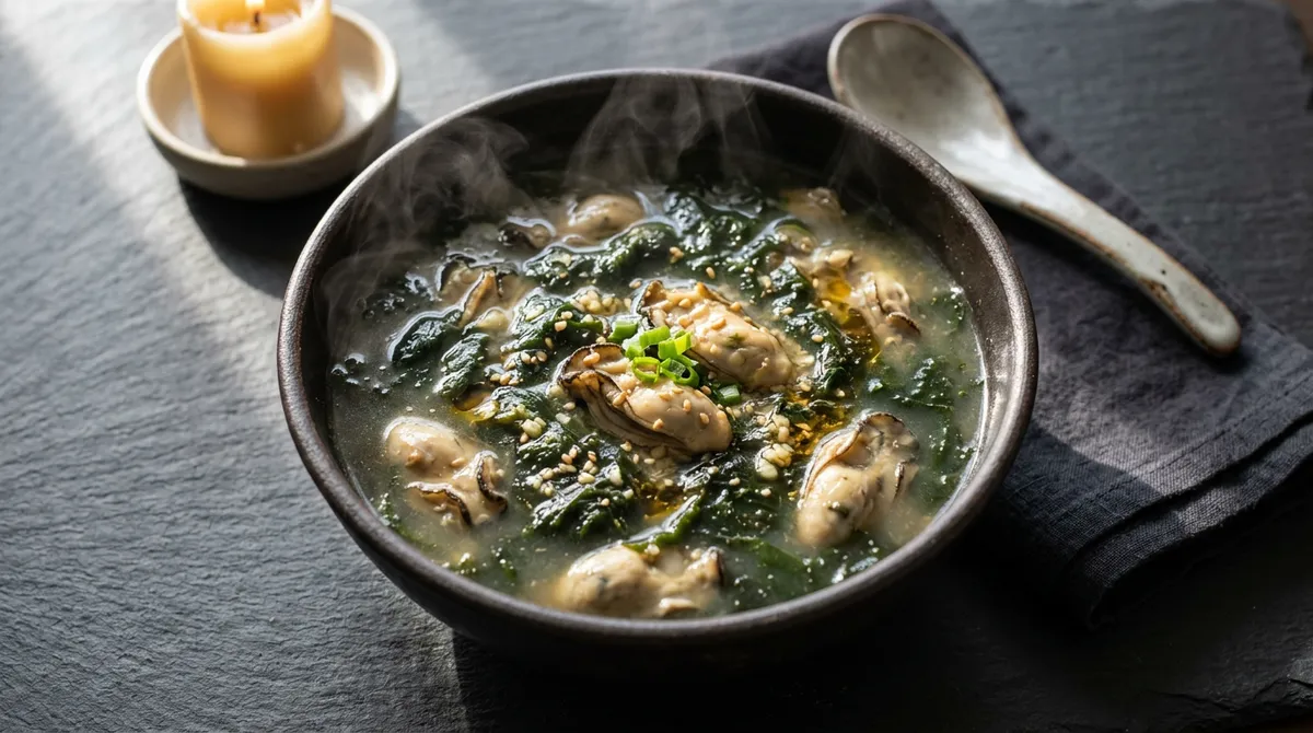 매생이굴국, 굴 먼저 볶아두면 국물이 확 달라져요