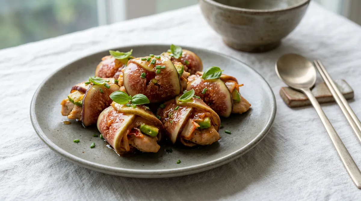 Bacchus-Glazed Chicken Bites in Fig Wraps, Amazing Taste and Presentation
