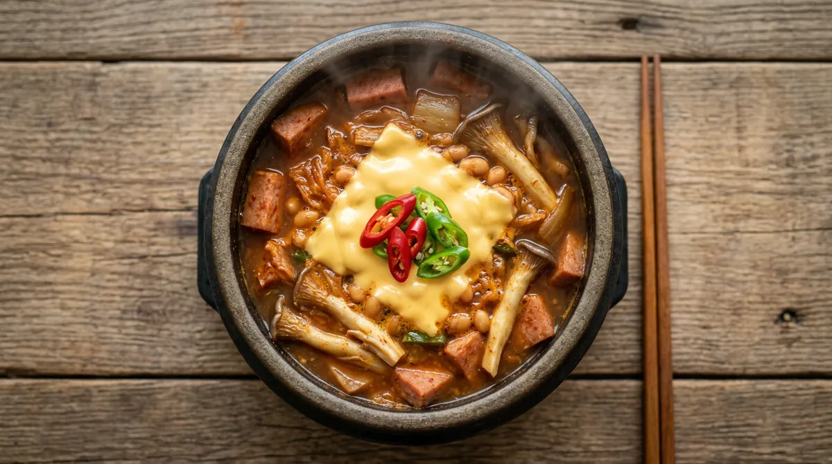 Spam Jjigae, Adding Ssamjang and Doenjang Together Makes the Broth Rich and Deep