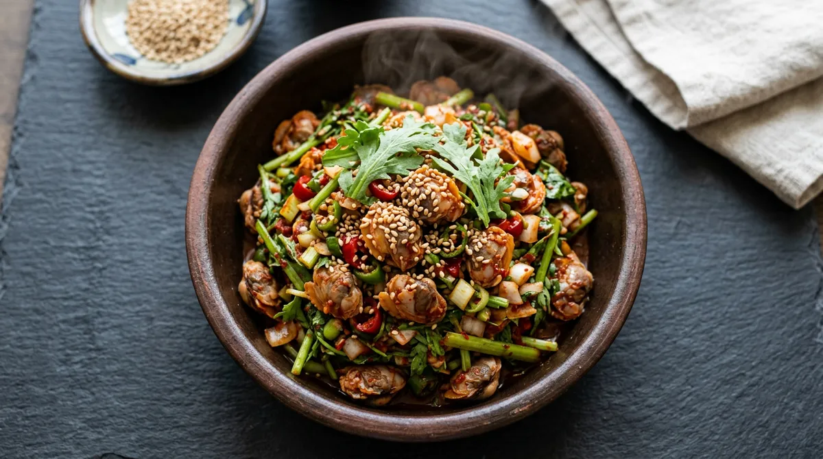 Spicy Cockle Salad - Pour in a Cup of Cold Water and Pull Them Out in 1 Minute for Plump, Firm Meat