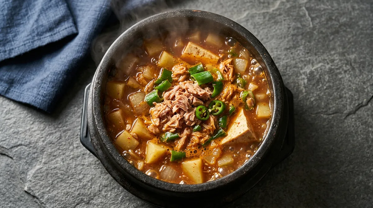 참치짜글이, 물 400ml가 딱이에요 이보다 많으면 안 돼요