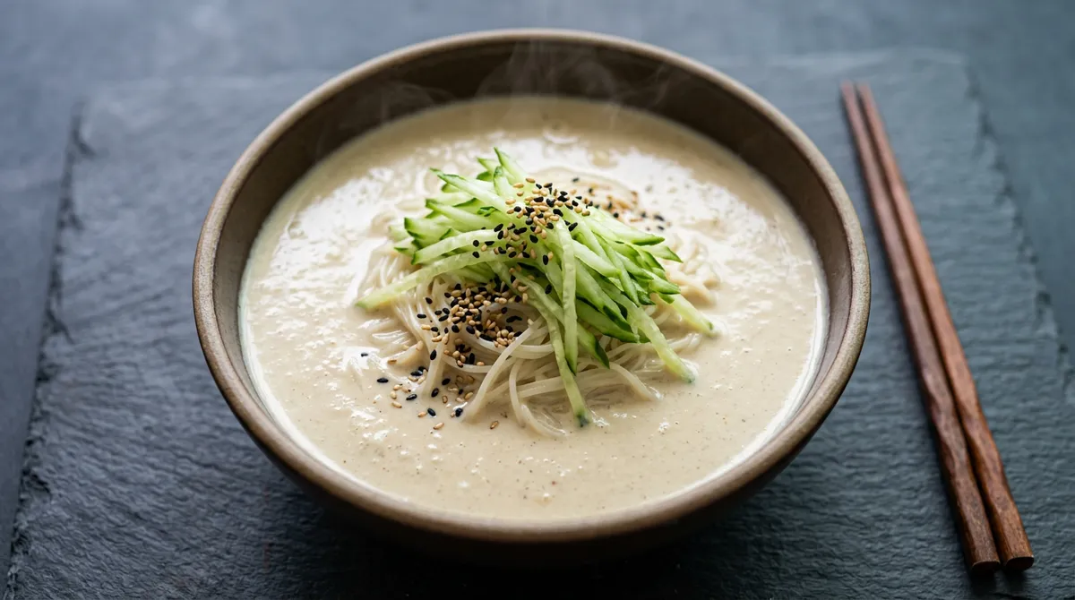 두부 콩국수, 마트 콩물이랑 비교가 안 될 정도로 고소해요