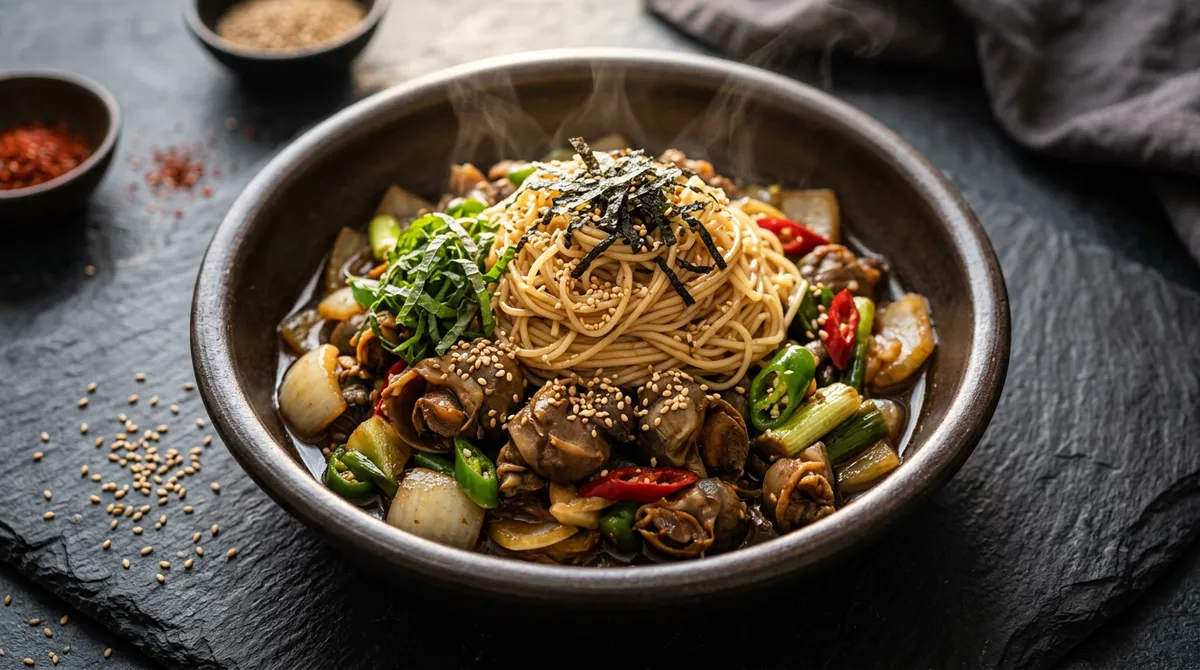Soy Sauce Whelk with Thin Noodles - This Is Even Better Than the Gochujang Version