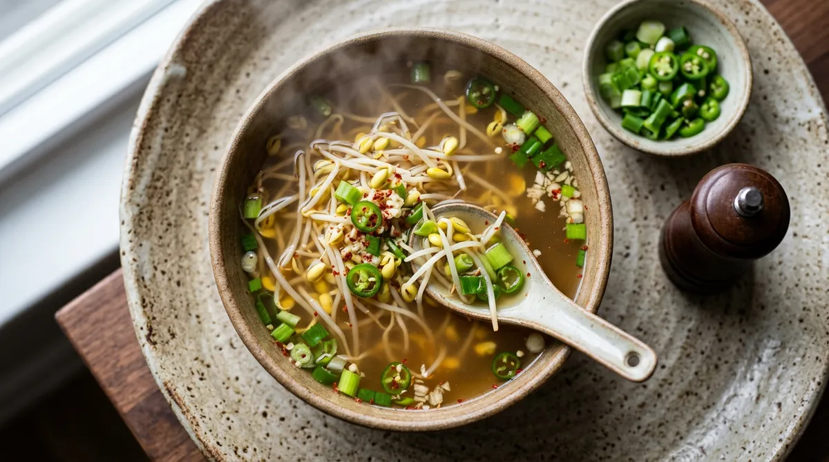 Kongnamul-guk (Bean Sprout Soup), Anchovy-Kelp Stock Makes the Broth Incredibly Different