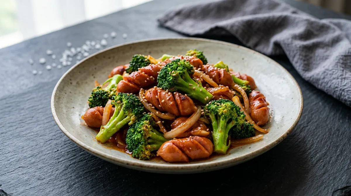 브로콜리소세지볶음, 삶지 않고 찜기에 3분만 쪄도 색이 살아요