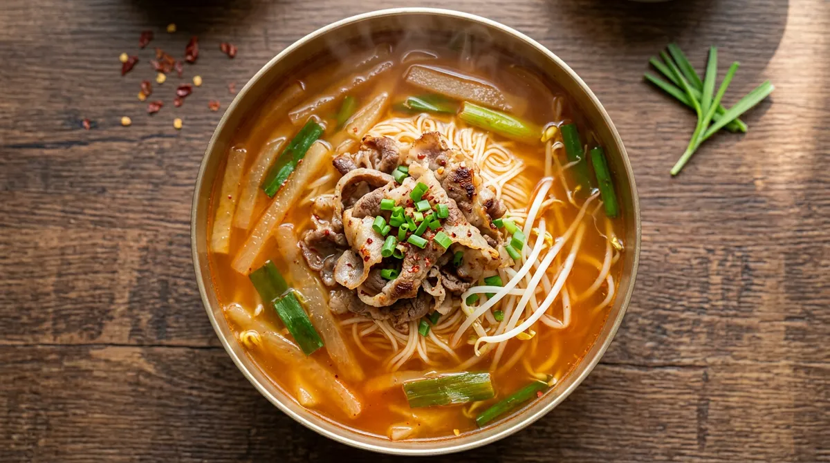 매콤 차돌국수, 국물이 진짜 아까울 정도로 맛있어요