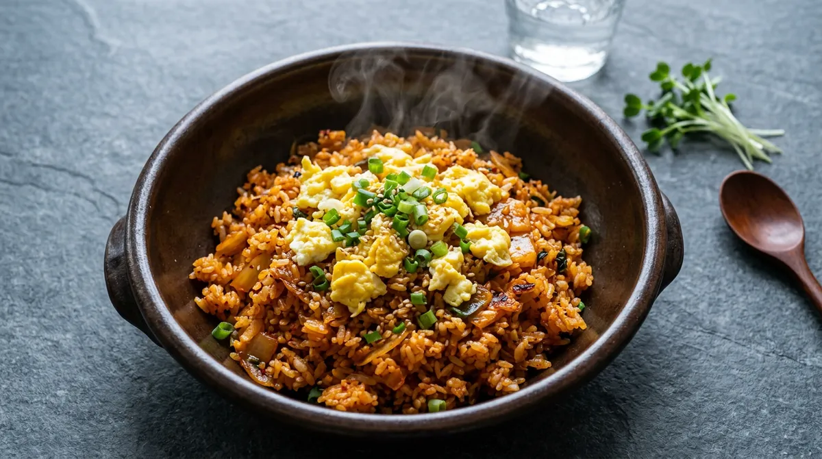 Kimchi Fried Rice – Stir-Frying Green Onion on Low Heat First Makes It Nutty and Delicious