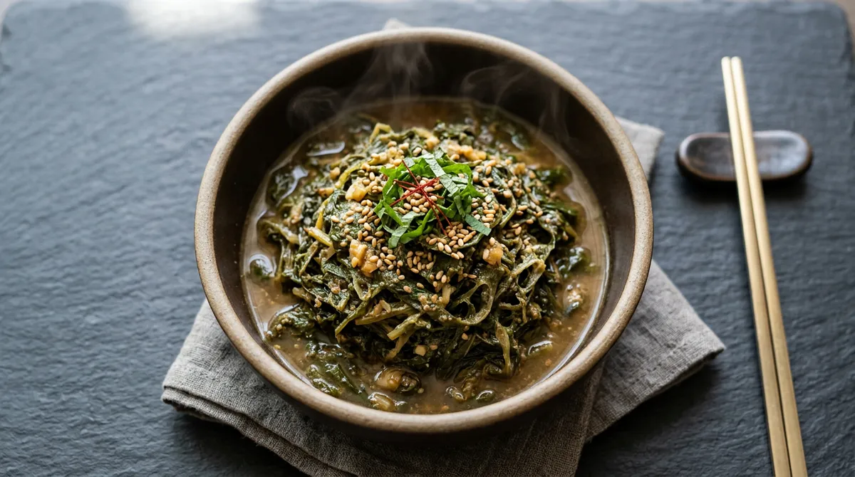 깻잎나물볶음, 밀가루물에 담갔다 데치니까 부드러워요