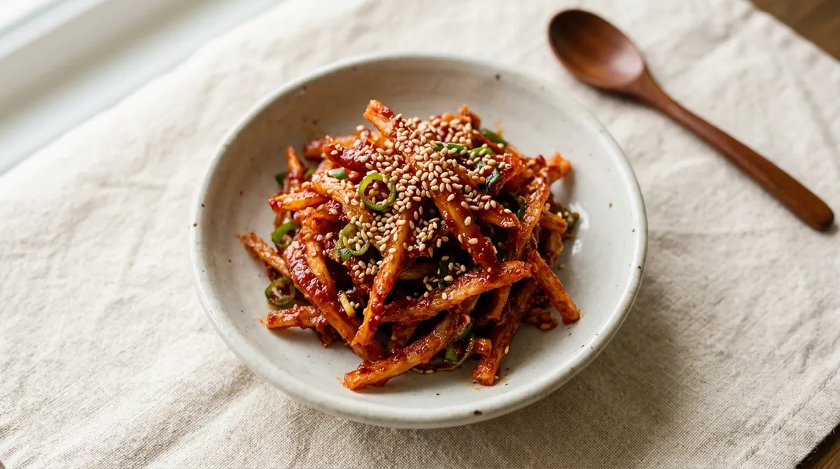 황태채무침, 양념 끓여서 버무려야 제맛이에요