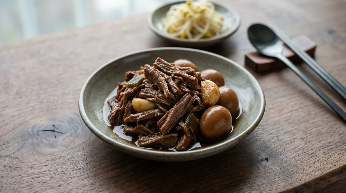소고기장조림, 두 번 삶고 나서 양념 넣으니까 색이랑 맛이 달라요
