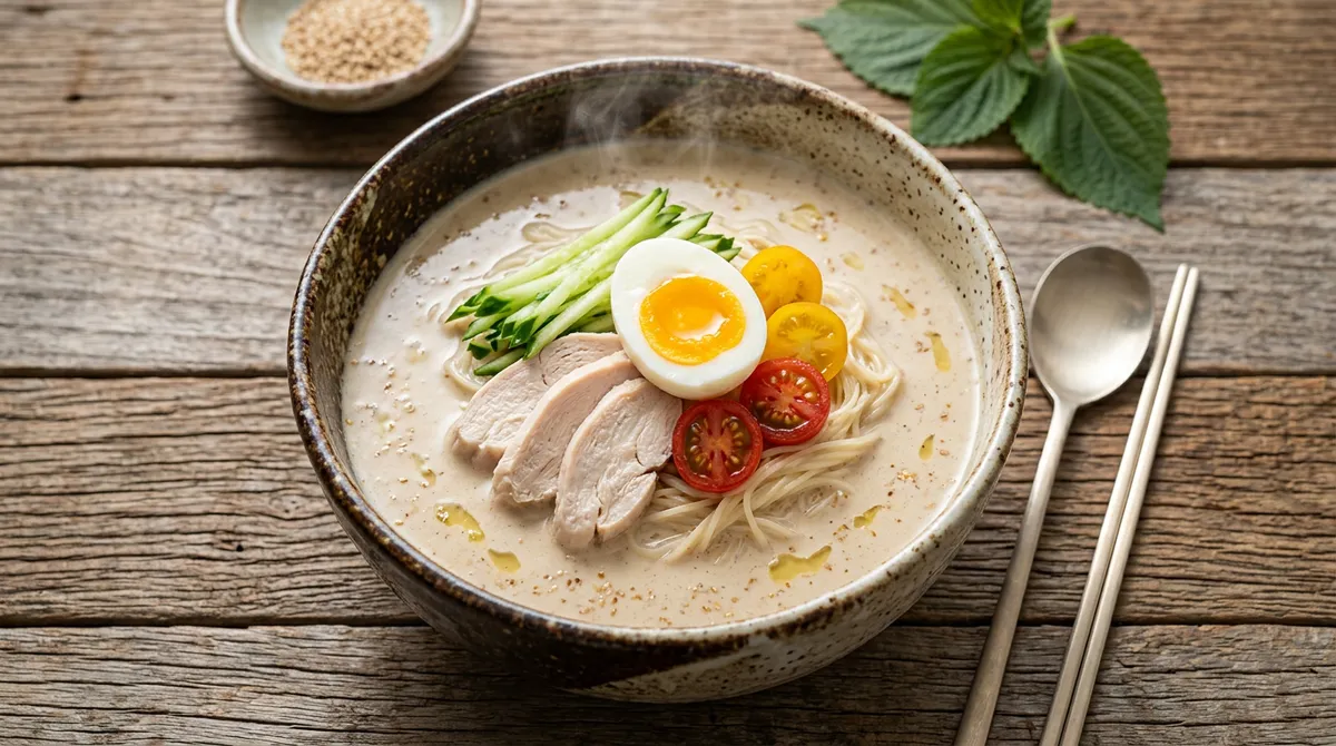 코코넛 닭가슴살 콩국수, 반신반의하다가 한 그릇 다 비웠어요