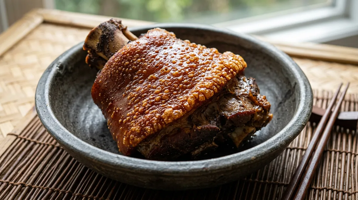 슈바인스학세, 소금으로 수분 빼고 저온 고온 두 번 구우면 껍질이 황금빛으로 바삭해요