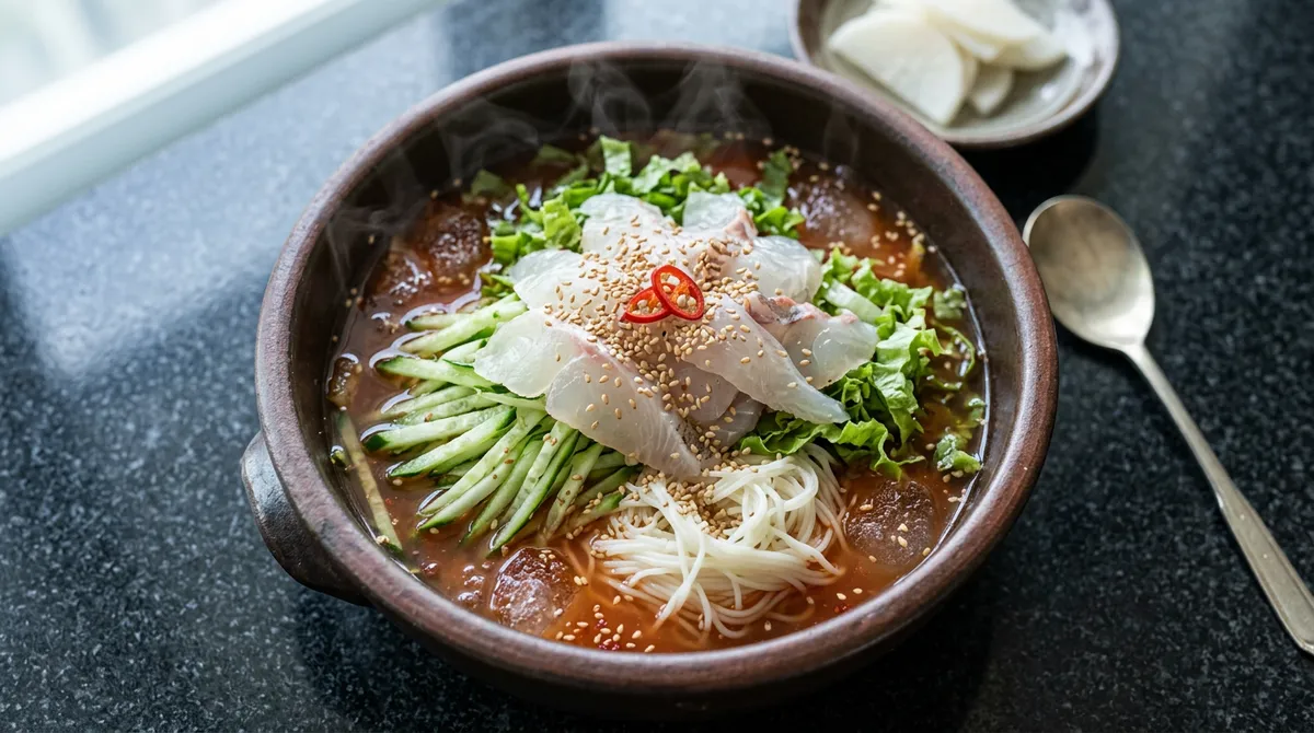 물회, 소스에 냉면육수 부으니까 회집 부럽지 않아요