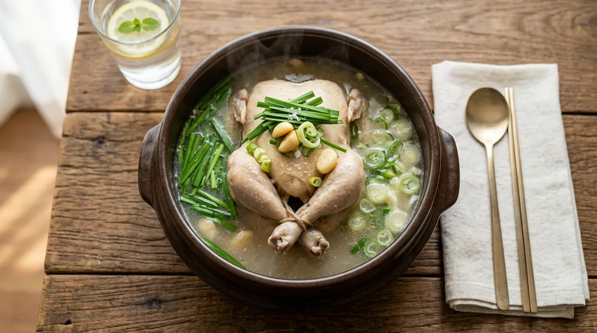 Samgyetang (Ginseng Chicken Soup), Making Broth with Herbal Pack First Makes the Soup Richer