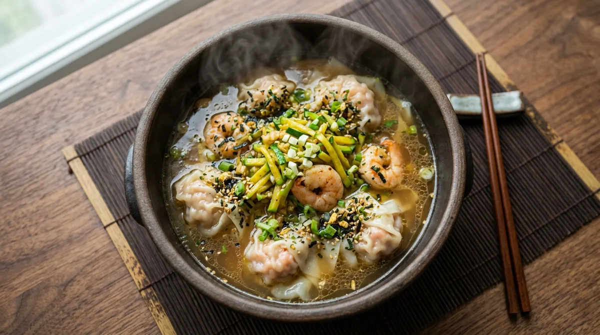 홍콩 완탕면, 홍게 코인육수 하나로 국물 맛이 확 잡혀요