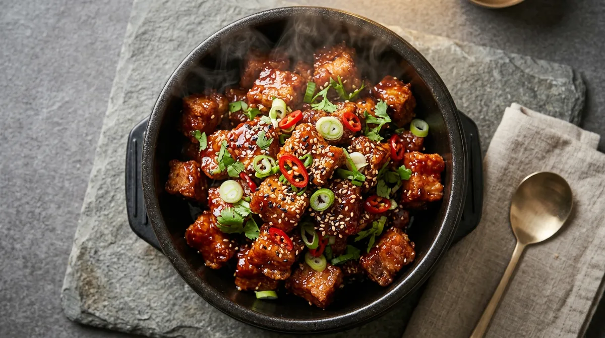 Pork Neck Gangjeong, Sugar-Coated and Glazed in Sauce for a Crispy Outside and Juicy Inside