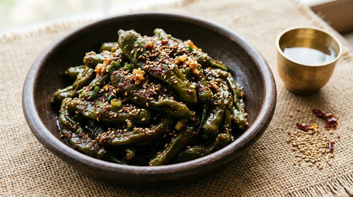꽈리고추찜, 찹쌀가루로 쪄야 양념이 딱 달라붙어요