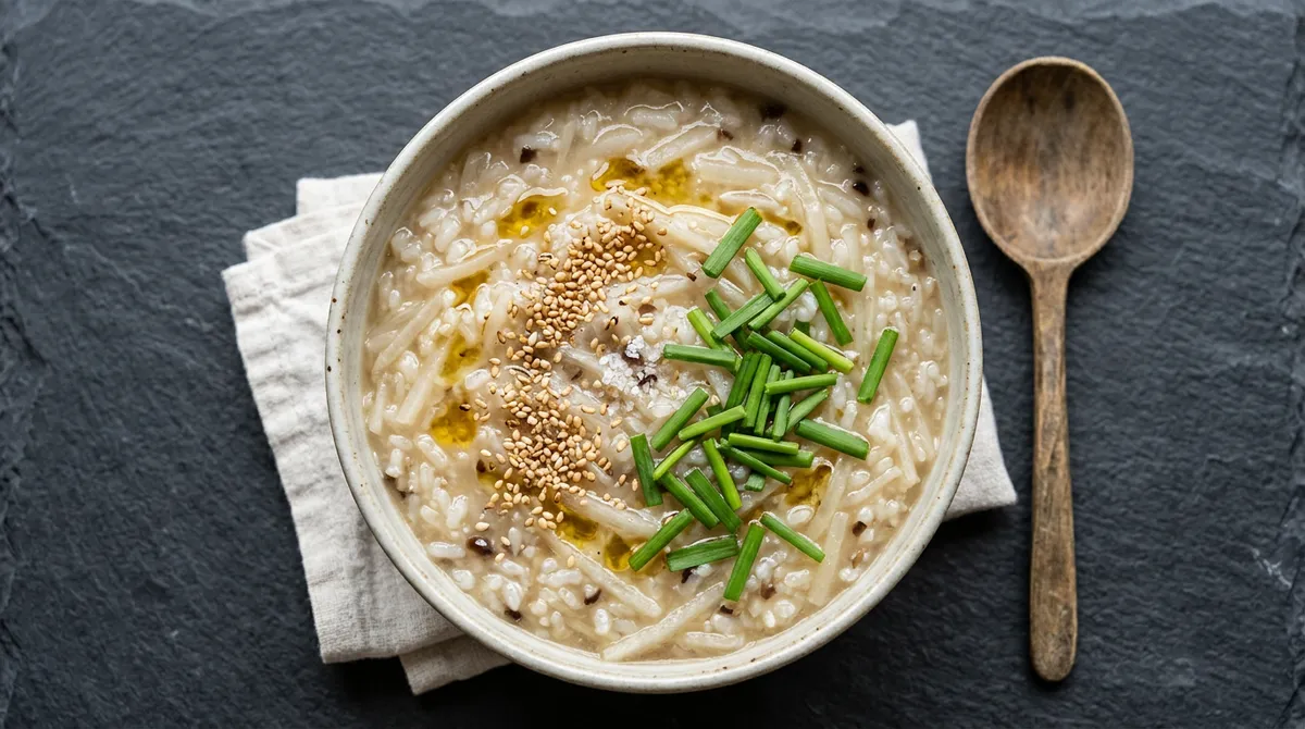 Vegetable Tuna Porridge - Sauté in Sesame Oil, Add Broth and It's Done