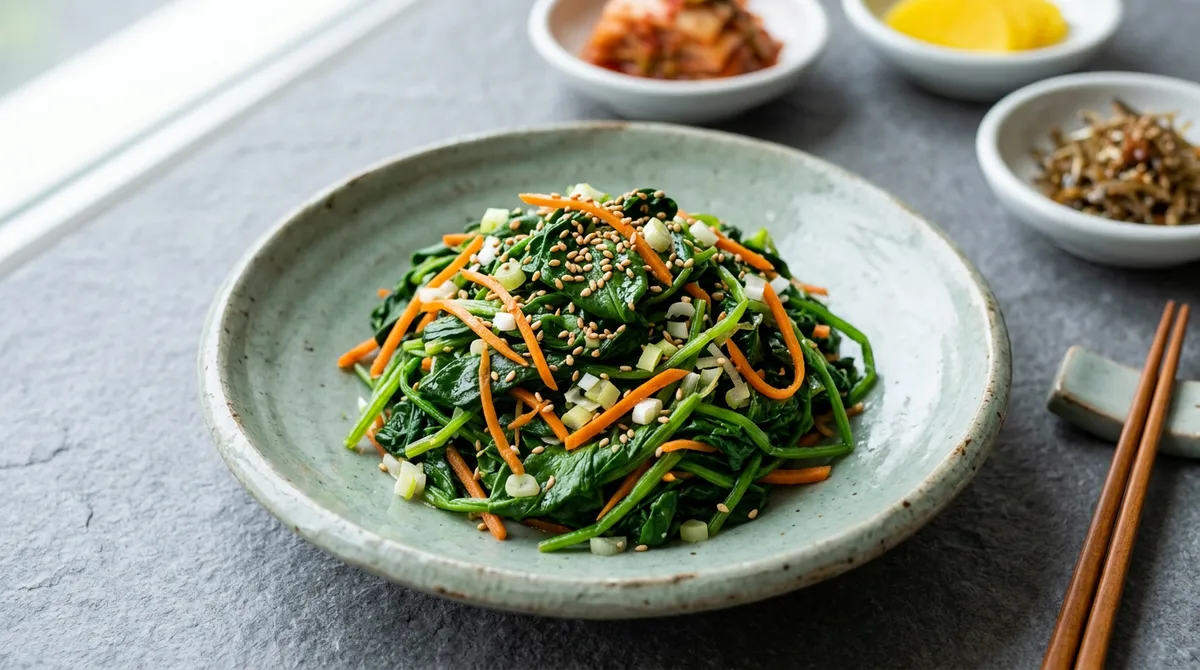 시금치무침, 30초만 데쳐야 색도 살고 식감도 좋아요
