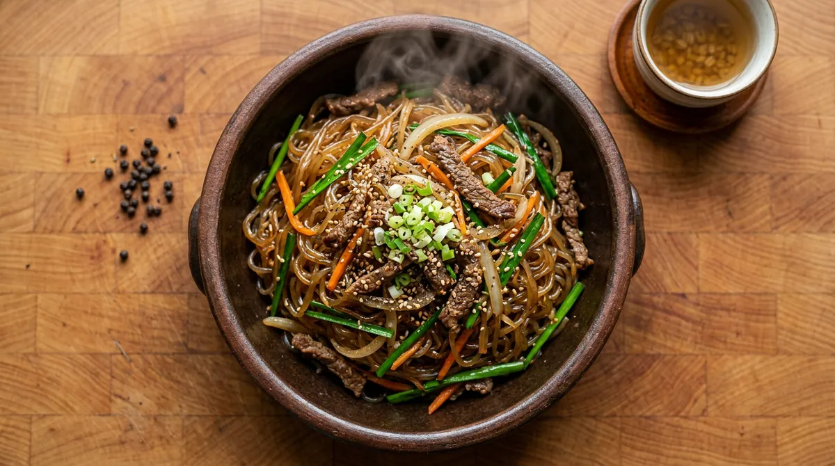 잡채, 당면을 양념물에 볶으면 5분 만에 진짜 맛있어요