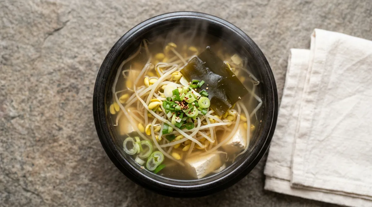 Bean Sprout Tofu Soup - Just One Piece of Kelp Transforms the Broth