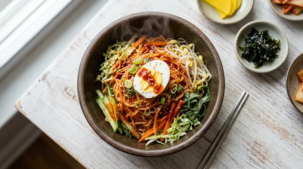 Jjolmyeon (Chewy Noodles), The Secret Is the Seasoning Sauce Made with Apple Juice