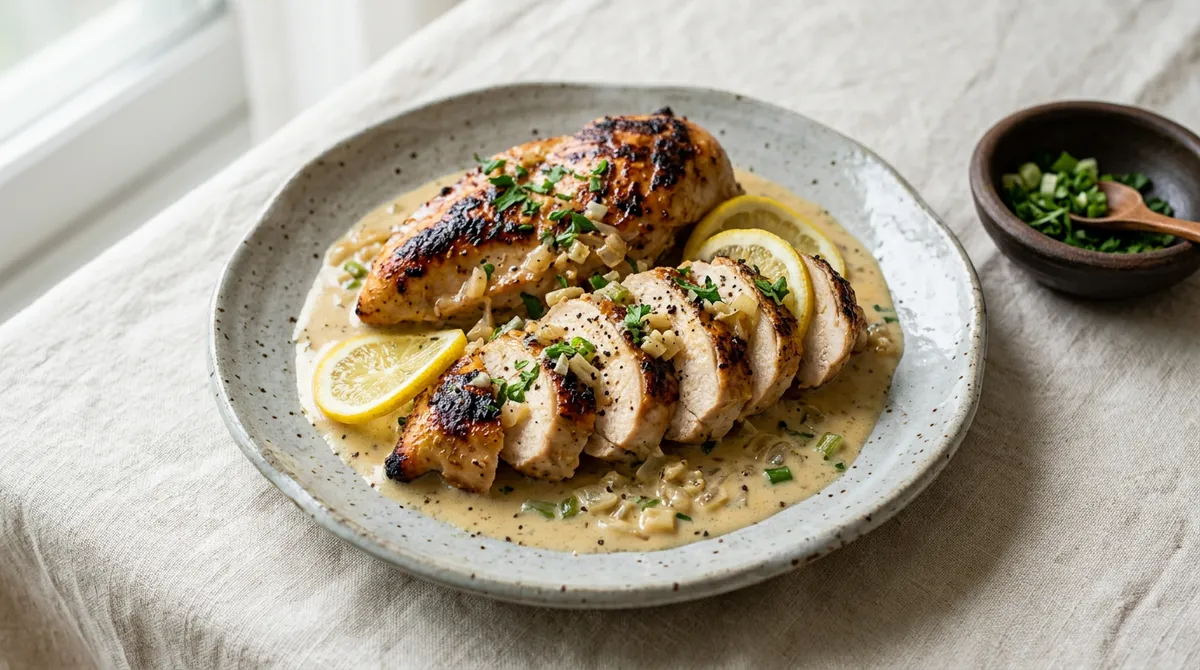 Chicken Breast – Braising in Lemon Cream Sauce Made It Incredibly Tender