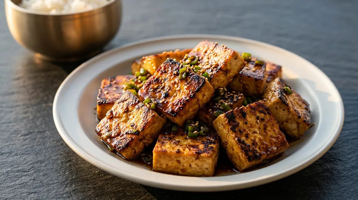 Pan-Fried Tofu with Sauce, I Was Worried It Would Fall Apart But This Method Keeps Its Shape