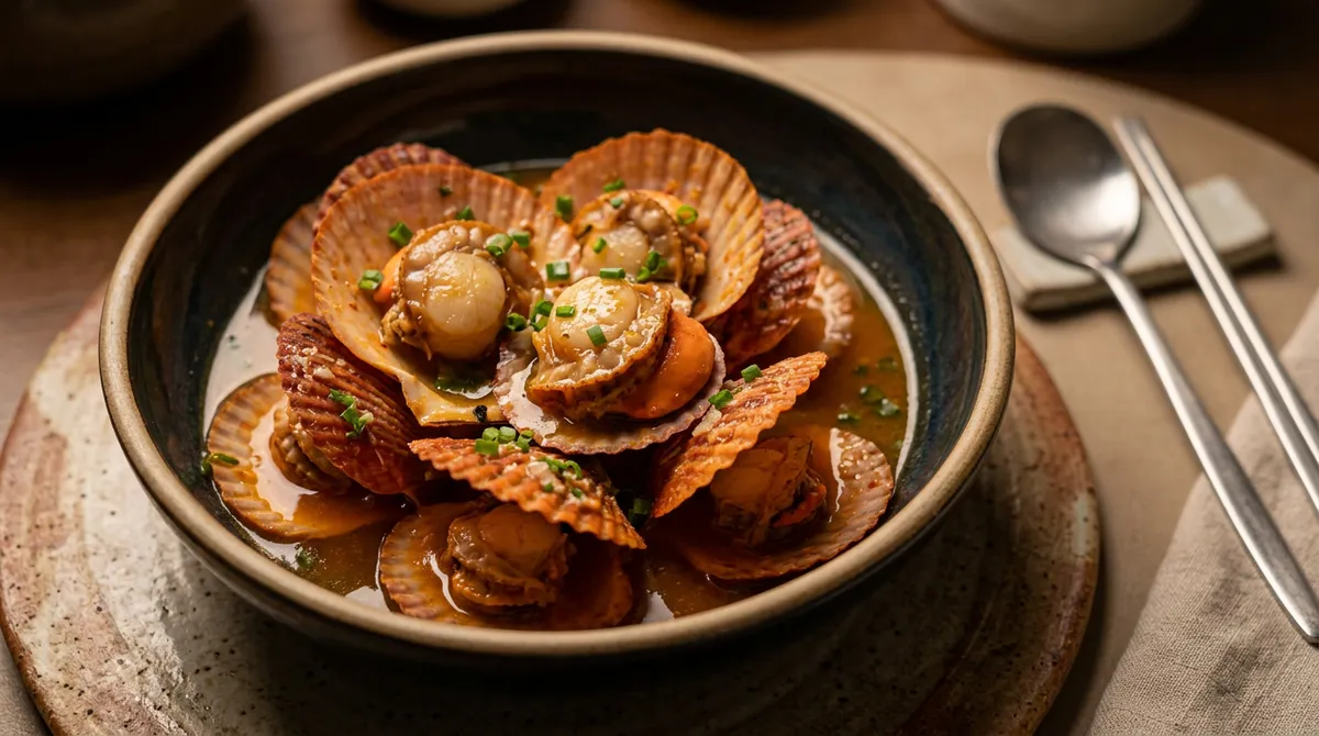 Steamed Red Scallops with Wine – Reduce the Broth into a Butter Sauce for a Wine Bar Experience at Home