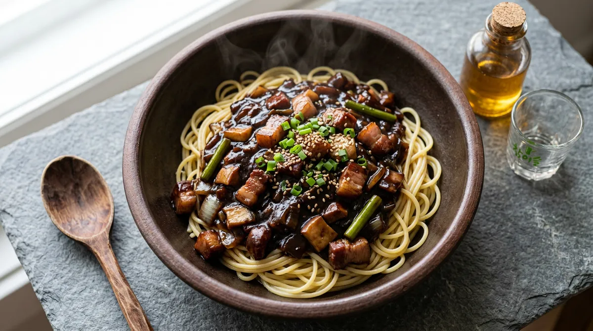 Jjajang Spaghetti – Stir-Frying Black Bean Paste in Guanciale Oil and Adding Ssamjang Takes the Flavor to Another Level