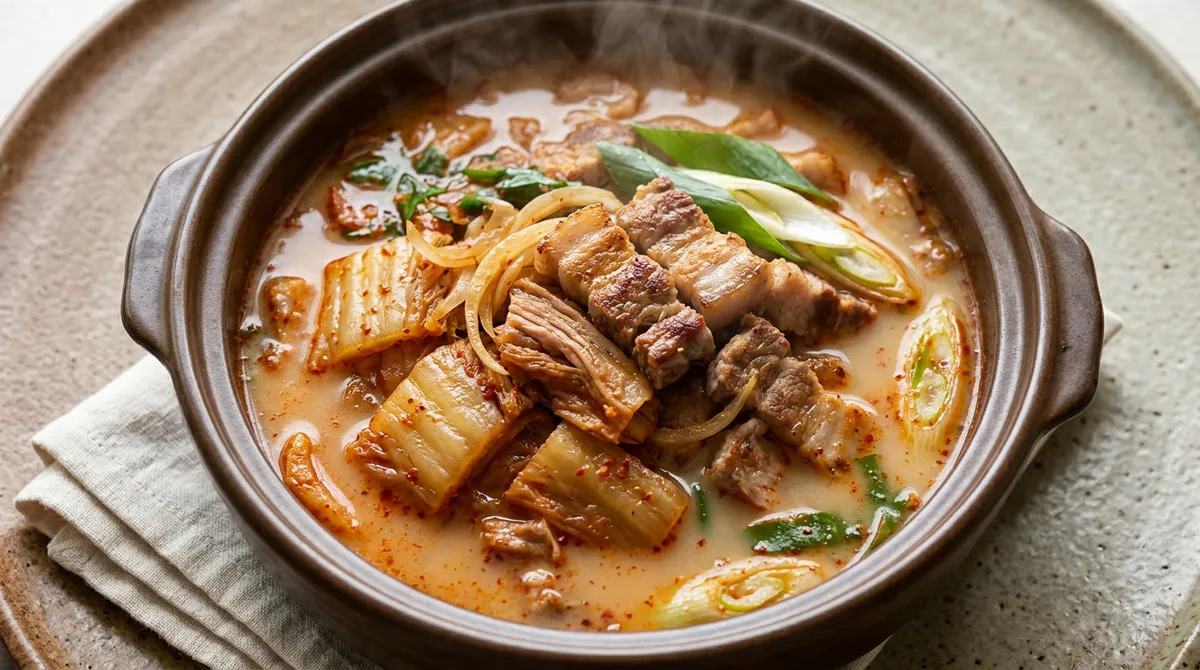 삼겹살 김치찜, 사골육수 넣으니까 국물이 진짜 달달해요