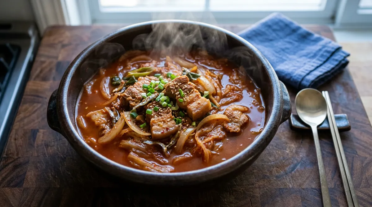 Pork Belly Kimchi Jjim, Par-Grilling First to Remove Excess Fat Made the Broth Clean and Clear