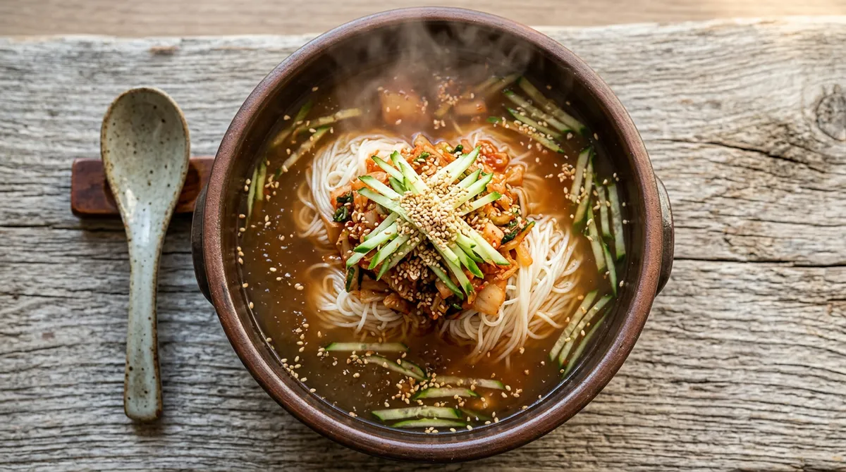 김치말이국수, 동치미육수랑 김치국물 조합이 생각보다 잘 어울려요