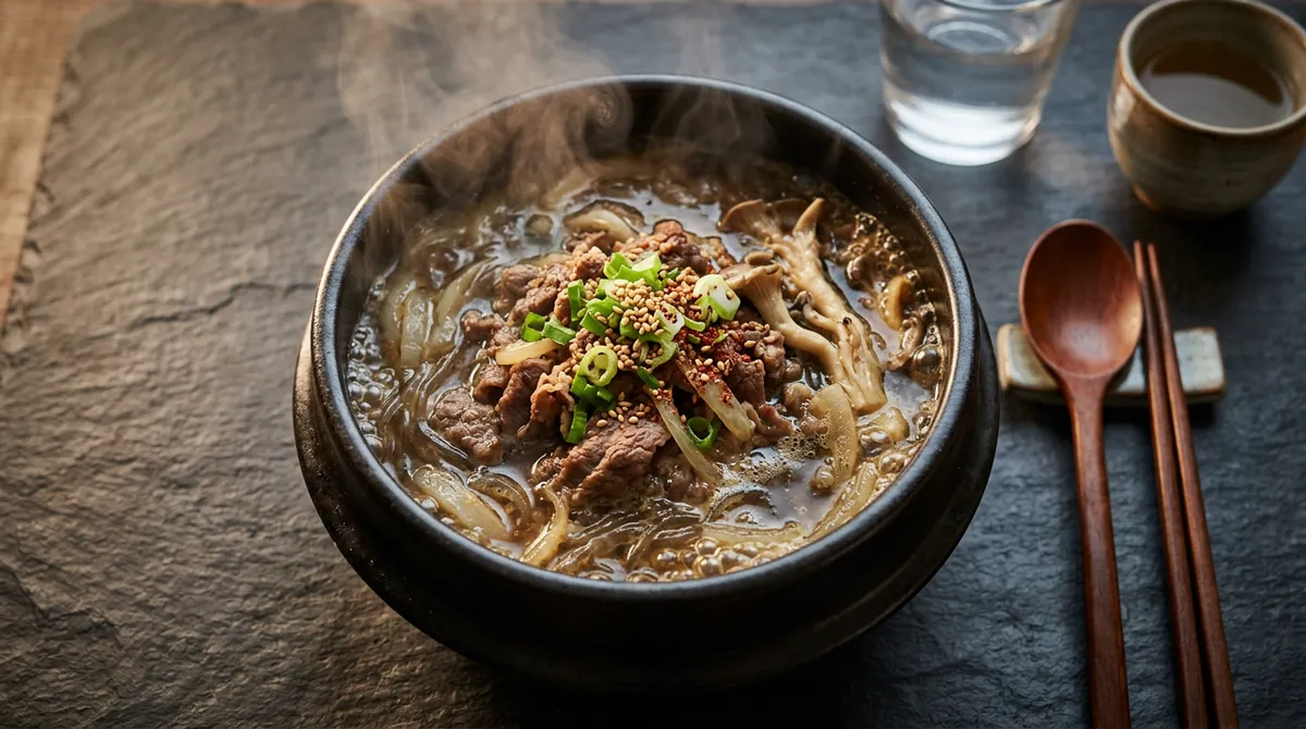 뚝배기불고기, 배음료에 재워서 끓이니까 기사식당 맛 나요