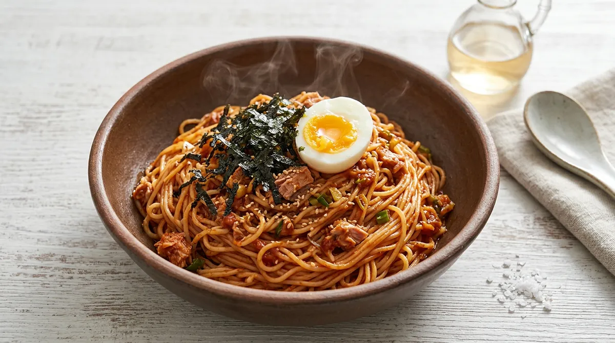 Tuna Bibim Noodles, Adding Tuna Oil to the Sauce Makes It So Much Richer