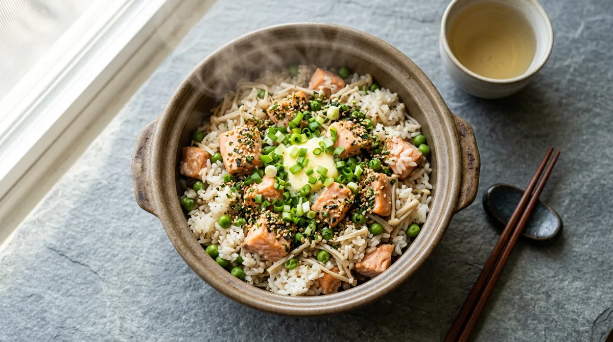 연어 솥밥, 쌈장이랑 재워서 넣으니까 냄새도 없고 진짜 맛있어요