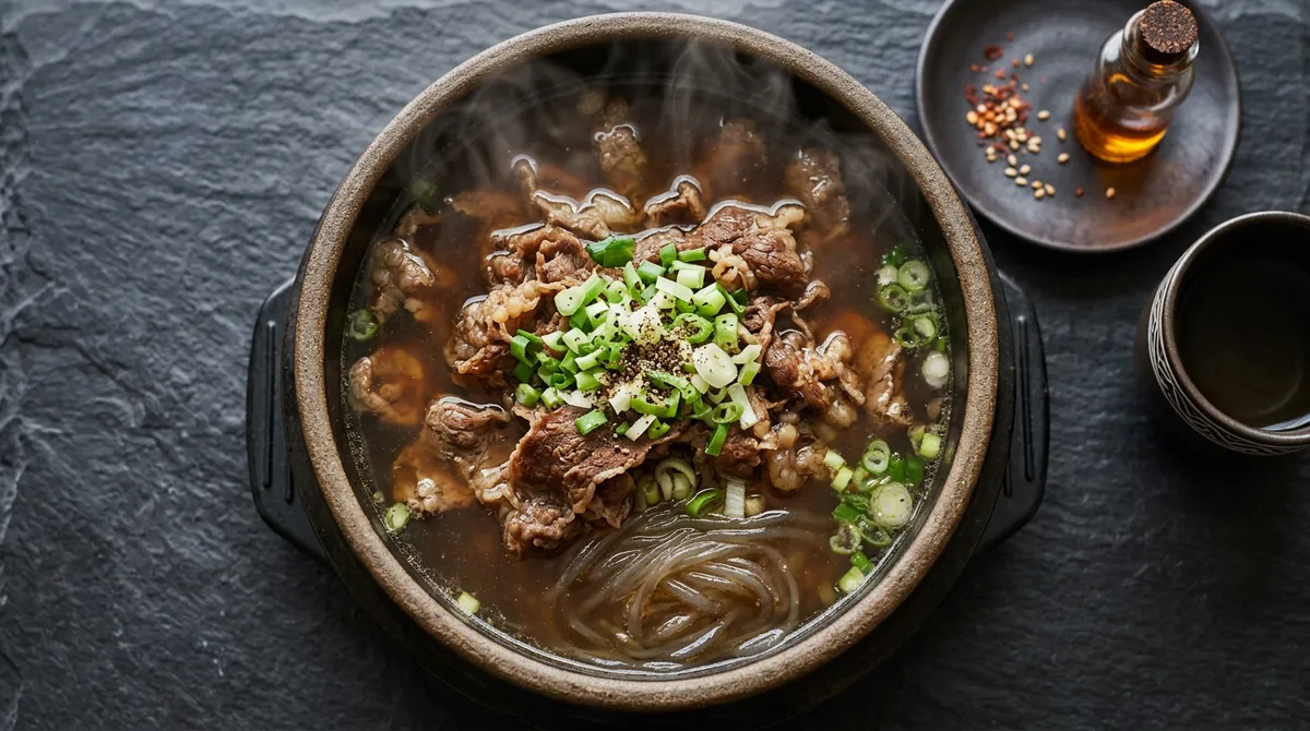 우삼겹 갈비탕, 간장을 벽면에 태우니까 진짜 갈비탕 맛 나요