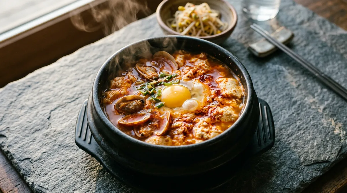 순두부찌개, 파기름에 고추기름 내고 끓이면 국물이 완전히 달라요