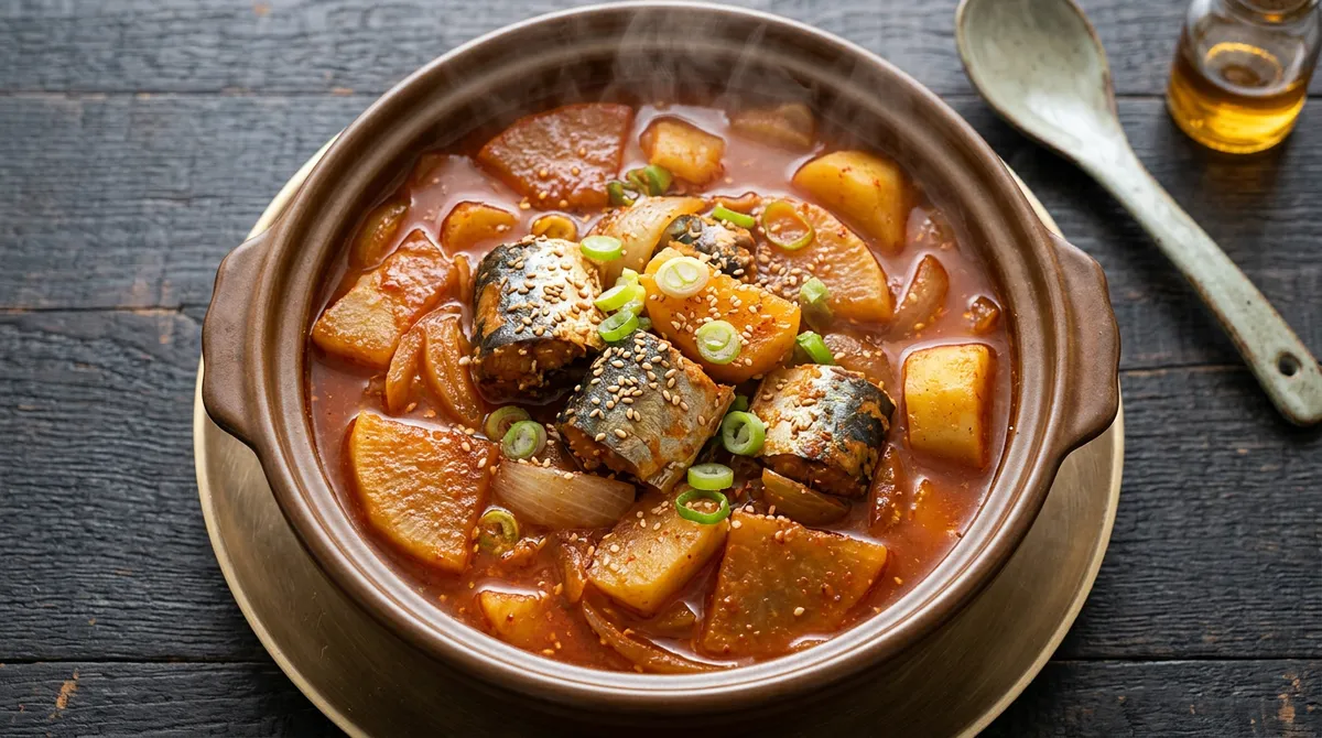 꽁치통조림조림, 국물까지 넣으니까 맛이 달라요