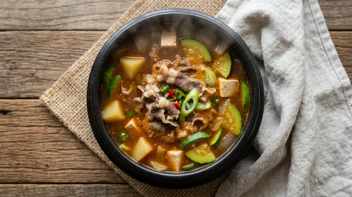 차돌박이 된장찌개, 육수 없이 이렇게 하니까 더 깊은 맛이 나요