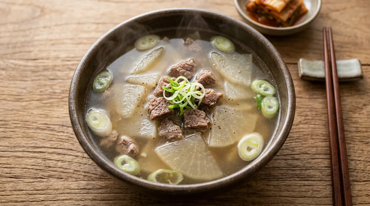 Beef and Radish Soup - Stir-Frying the Radish First Results in a Much Cleaner Broth