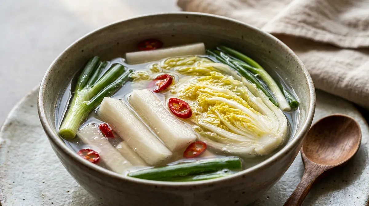 동치미, 찹쌀풀 넣고 실온 2일 두면 시원하게 완성돼요