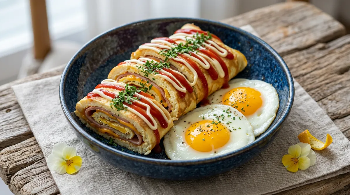 Egg Hot Dog - Rolled in Pancake Batter and Pan-Fried for the Authentic Street Food Taste
