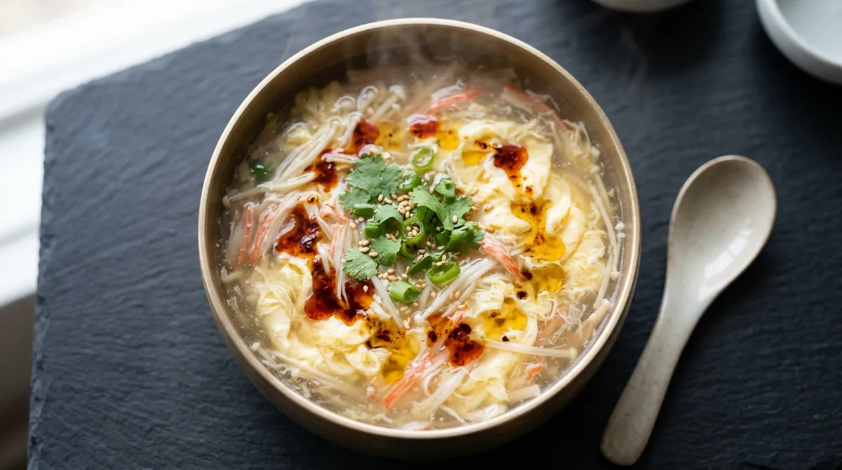 게살스프, 전분물 넣으면 식당 느낌 그대로 나와요