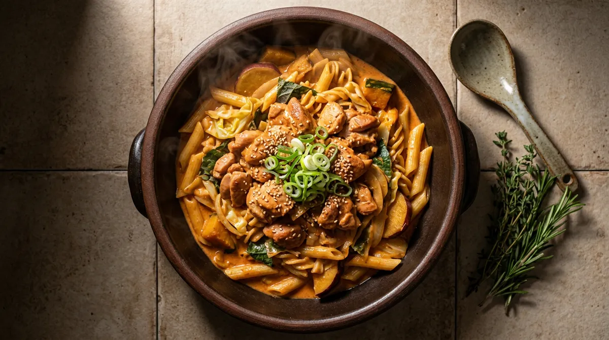 닭갈비 남으면 생크림만 넣어요, 그게 로제 파스타가 돼요