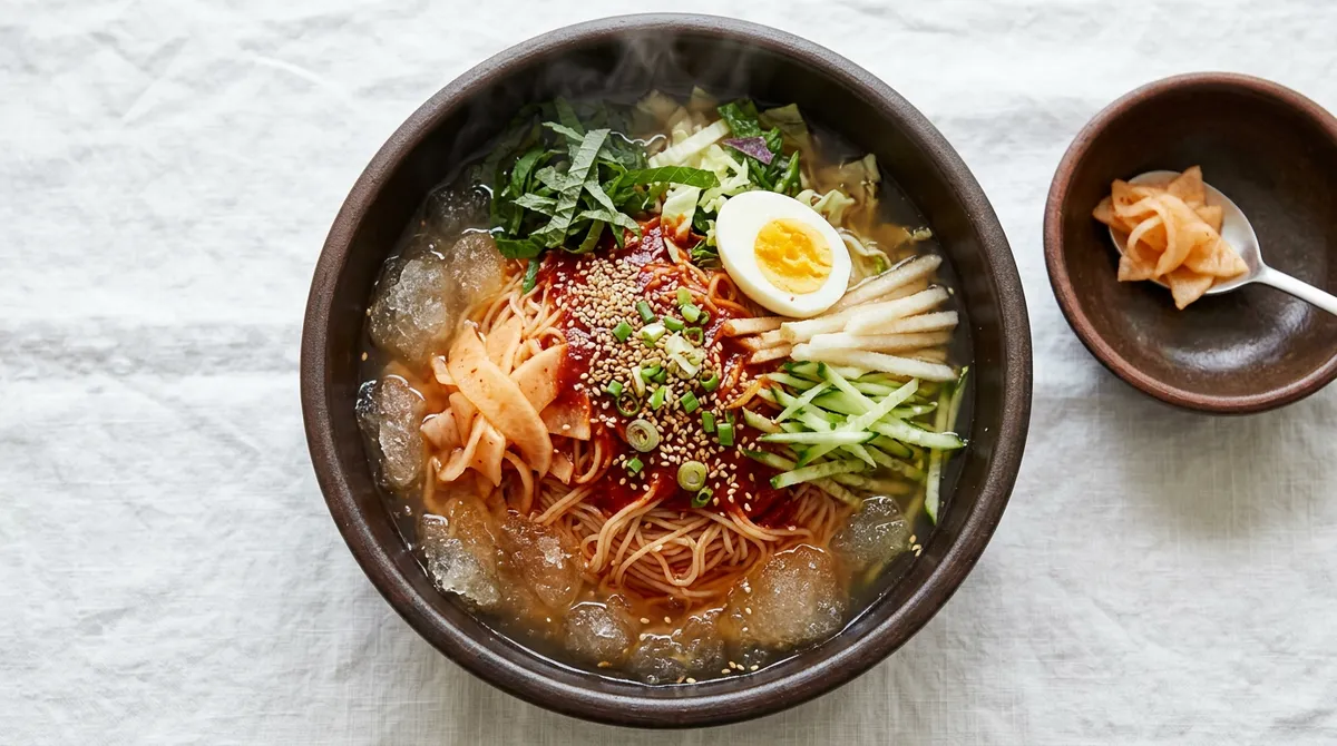 Bibim Noodles, Adding Pickled Radish and Frozen Dongchimi Broth Makes It Taste Like a Famous Restaurant