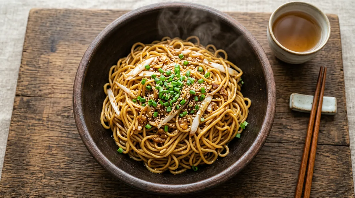간장 국수, 에그누들에 마늘 대파 볶아서 소스 부으면 진짜 끝이에요