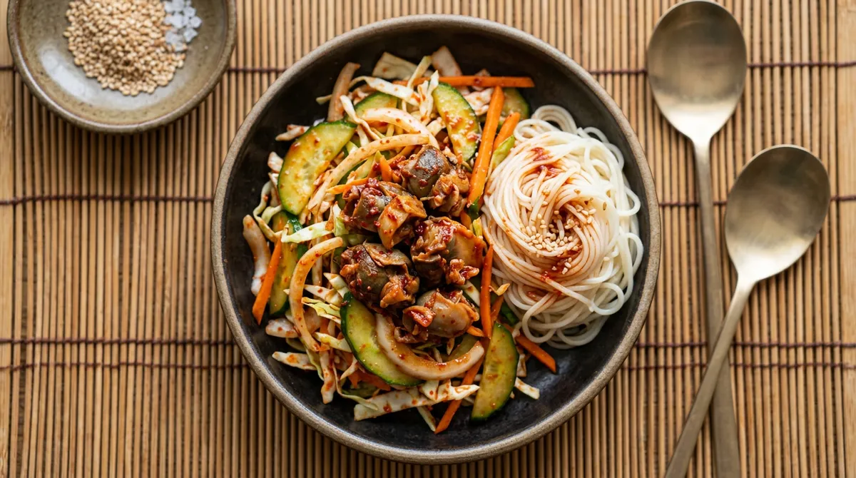Whelk Somyeon Noodles, Adding Cider Makes It Refreshing Without Being Heavy